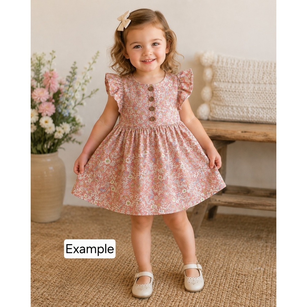S-2/3T-Evy's Tree Toddler Girls  Floral Dress Matching Bloomers Pink Cottagecore